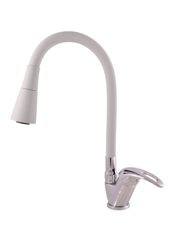 Mitigeur évier flexible à mémoire de forme SAZAVA en laiton chromé Mitigeur évier flexible à mémoire de forme SAZAVA en laiton chromé