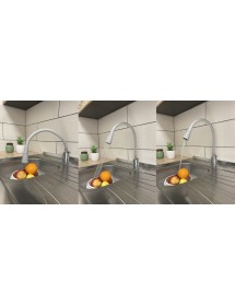 Mitigeur évier flexible à mémoire de forme SAZAVA en laiton chromé