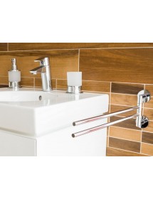 Double Porte-serviettes pivotant NEO en acier inoxydable 42x16x7cm