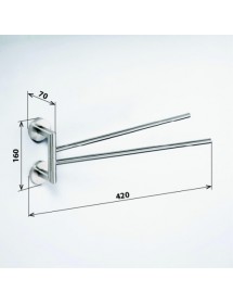 Double Porte-serviettes pivotant NEO en acier inoxydable 42x16x7cm