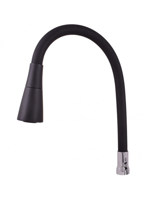 Mitigeur évier flexible à mémoire de forme SAZAVA en laiton chromé noir