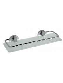 Etagère murale de douche en verre avec rail