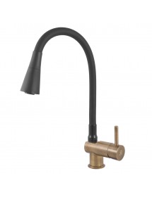 Mitigeur évier mural flexible à mémoire de forme SEINA en laiton bronze noir