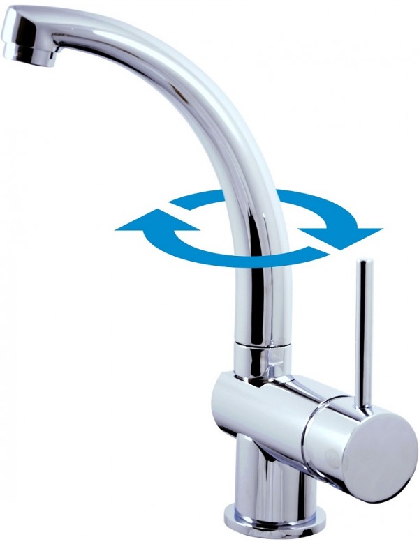 Mitigeur évier SEINA pivotant en laiton chromé Mitigeur évier SEINA pivotant en laiton chromé