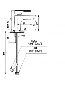 Mitigeur lavabo YUKON en laiton chromé