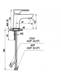 Mitigeur lavabo YUKON en laiton doré