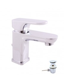 Mitigeur lavabo YUKON en laiton chromé avec siphon