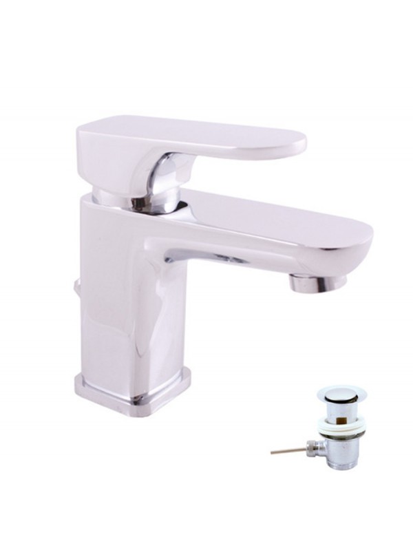 Mitigeur lavabo YUKON en laiton chromé avec siphon Mitigeur lavabo YUKON en laiton chromé avec siphon