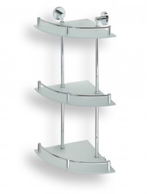 Tablette d'angle de douche 3 étages en verre OMEGA  27x67,5x27cm