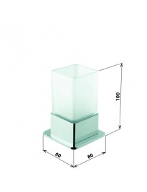 Porte brosse à dents en verre PLAZA pose libre 8x8x10 cm