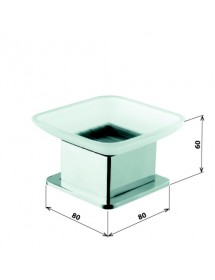 Porte-savon carré à poser en verre PLAZA 8x8x6 cm