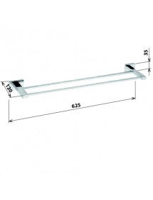 Porte-serviettes double en chrome PLAZA 12x62,5x3,5 cm