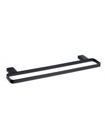 Porte-serviette double en laiton noir