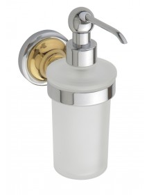 Distributeur de savon en verre RETRO chromé doré 8x19x14 cm / 300 ml