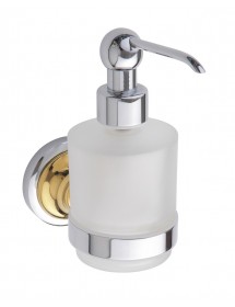 Distributeur de savon en verre RETRO chromé-doré 7x15x13,5 cm / 200 ml