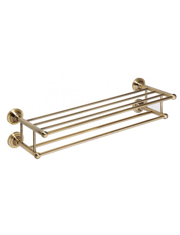 Etagère double trapèze avec porte-serviettes RETRO bronze 66,5x16,5x22,5 cm Etagère double trapèze avec porte-serviettes RETRO bronze 66,5x16,5x22,5 cm
