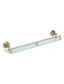 Tablette de douche murale en verre avec rail RETRO en bronze 60 x9 x12 cm