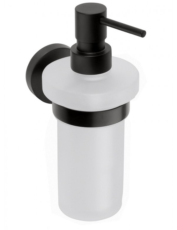 Distributeur de savon mural DARK en laiton noir et verre 230ml Distributeur de savon mural DARK en laiton noir et verre 230ml