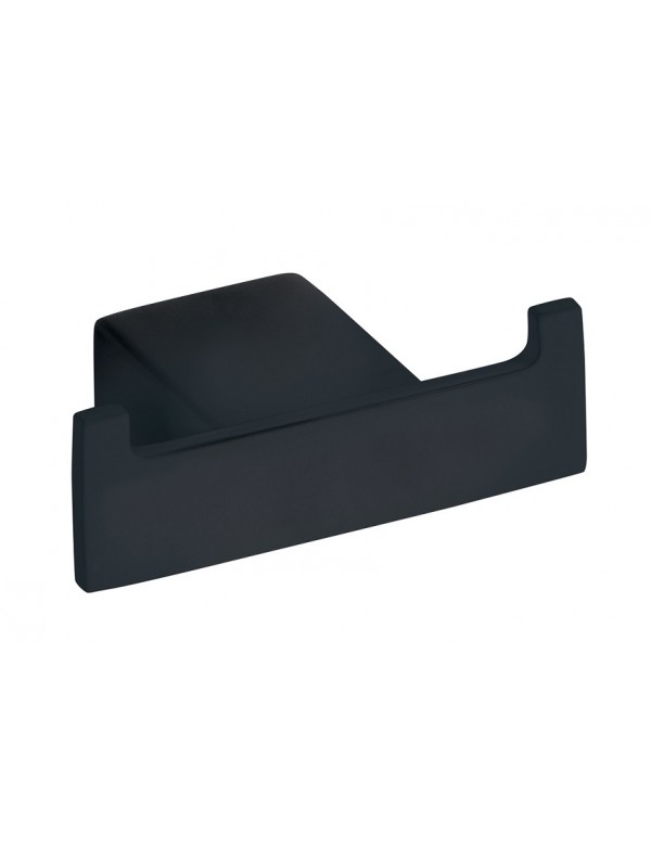 Patère double rectangulaire en laiton noir NERO 8 x2,8 x3,9 cm Patère double rectangulaire en laiton noir NERO 8 x2,8 x3,9 cm