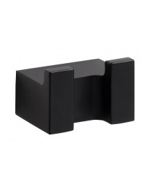 Patère double rectangulaire en laiton noir NERO 3,7 x2,6 x3 cm