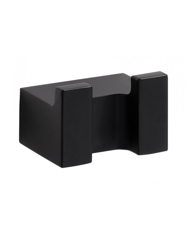 Patère double rectangulaire en laiton noir NERO 3,7 x2,6 x3 cm Patère double rectangulaire en laiton noir NERO 3,7 x2,6 x3 cm