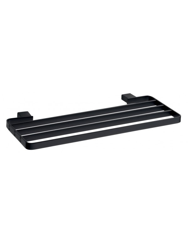 Etagère, porte-serviettes NERO en laiton noir 50 x2 x20,5 cm