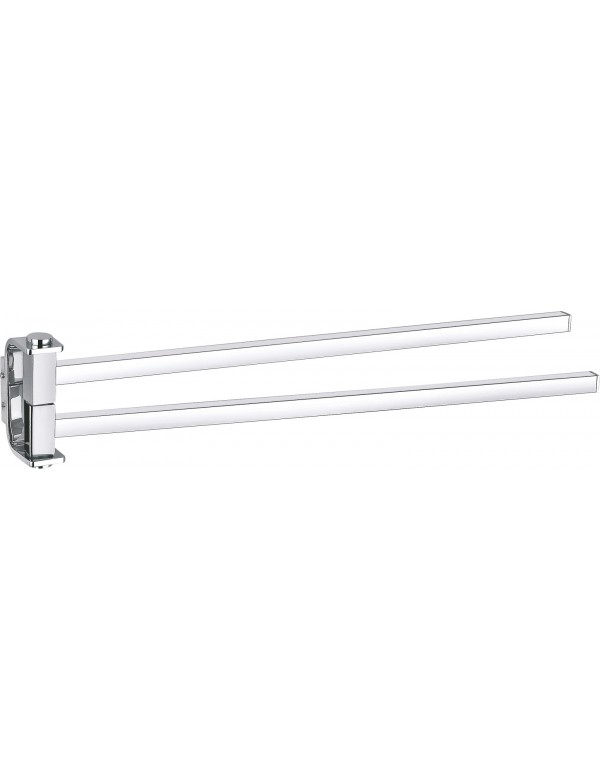 Porte-serviettes double rotatif mural SOLO en laiton chromé 42,2 cm Porte-serviettes double rotatif mural SOLO en laiton chromé 42,2 cm