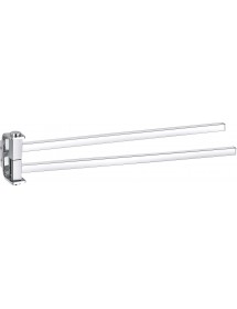 Porte-serviettes double rotatif mural SOLO en laiton chromé 42,2 cm