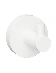 Patère simple murale WHITE en laiton blanc 5,5cm