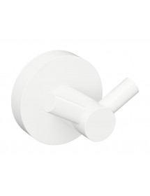Patère double murale WHITE en laiton blanc 5,5cm