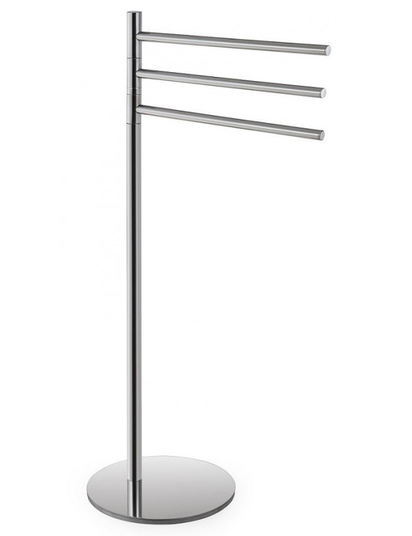 Porte serviette triple pivotant sur pied OMEGA laiton chromé 37x85x25 cm