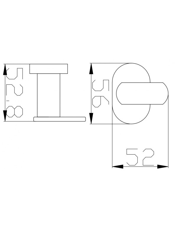 Patère simple YUKON en laiton noir doré 5,6 cm