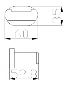 Patère double YUKON en laiton noir mat 6 cm