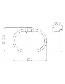 Anneau porte-serviette oval YUKON en laiton