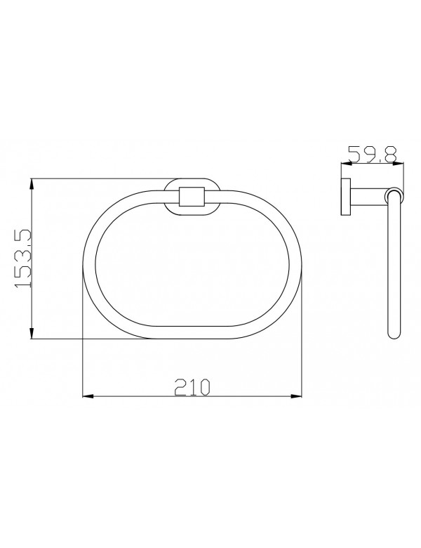 Anneau porte-serviette oval YUKON en laiton noir doré
