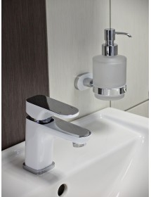 Distributeur de savon mural YUKON en verre et laiton
