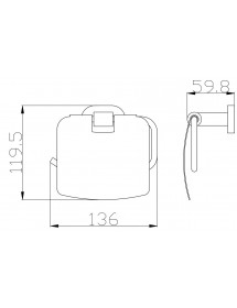 Porte papier toilettes avec couvercle YUKON en laiton chromé 13,6 cm