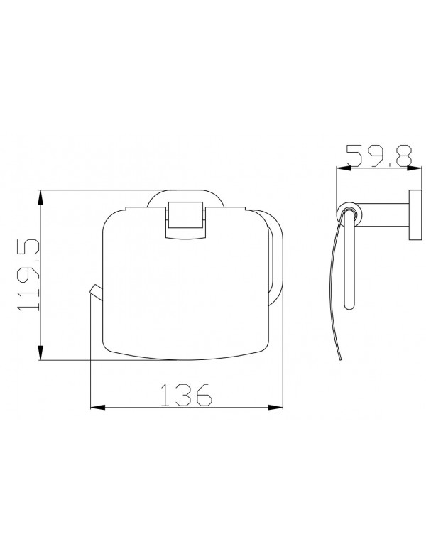 Porte papier toilettes avec couvercle YUKON en laiton noir doré 13,6 cm