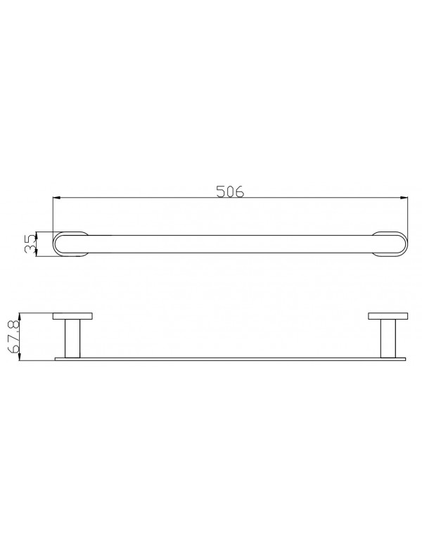 Porte-serviette YUKON en laiton blanc chromé 50,6 cm