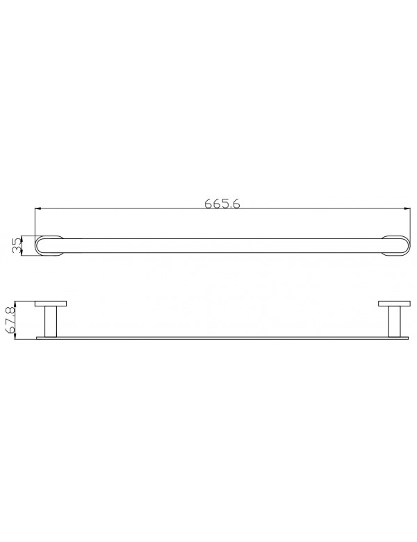 Porte-serviette YUKON en laiton blanc chromé 66,56 cm