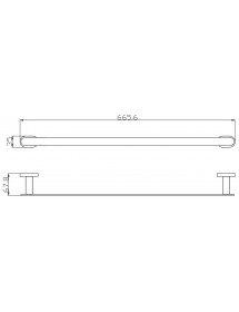 Porte-serviette YUKON en laiton blanc chromé 66,56 cm