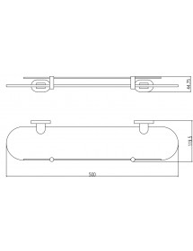 Etagère de douche YUKON en verre et laiton noir doré 50 cm