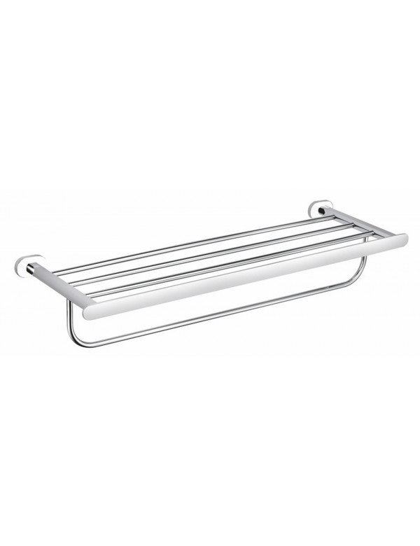 Tablette avec porte-serviettes YUKON en laiton blanc chromé Tablette avec porte-serviettes YUKON en laiton blanc chromé