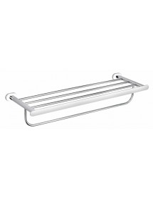 Tablette avec porte-serviettes YUKON en laiton blanc chromé