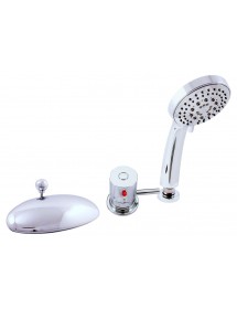Mitigeur baignoire thermostatique 3 trous avec inverseur en laiton chromé