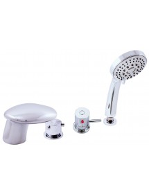 Mitigeur baignoire thermostatique 4 trous avec cascade en laiton chromé