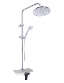 Colonne de douche MURRAY avec étagère en solid surface blanc H. 104 cm