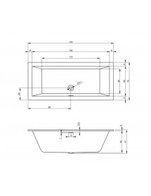 Baignoire RIHO RETHINK CUBIC Plug&Play Back2Wall