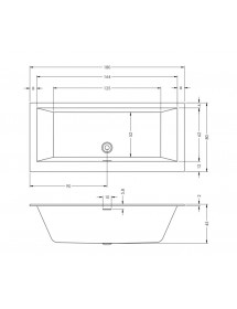 Baignoire RIHO RETHINK CUBIC Plug&Play Back2Wall