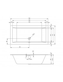 Baignoire RIHO RETHINK CUBIC Plug&Play Back2Wall